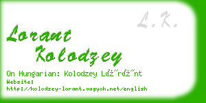 lorant kolodzey business card